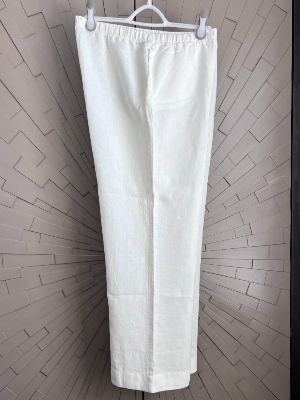 J Jill 100% Linen Ivory Pull-On Pants Medium Petite